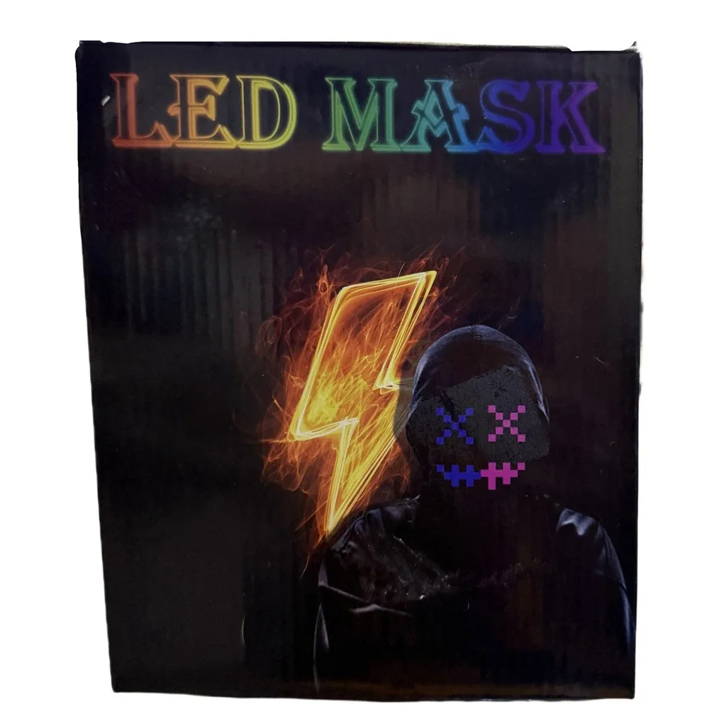 NWT LED Light Up Mask Gesture Sensing Voice Changer Halloween Cosplay
